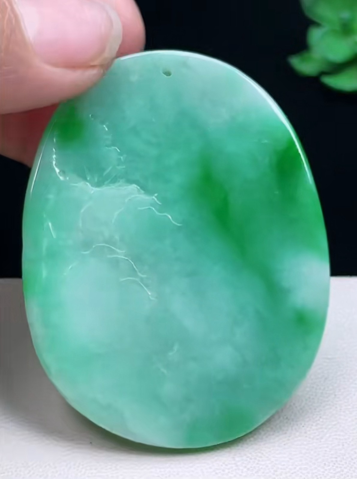 Untreated Myanmar Burma Green Jade Grade A Jadeite Landscape Painting 0623