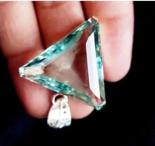 Rare Natural 50.20 Ct Aquamarine Topaz Loose Gemstone 925 Solid Silver Pendant