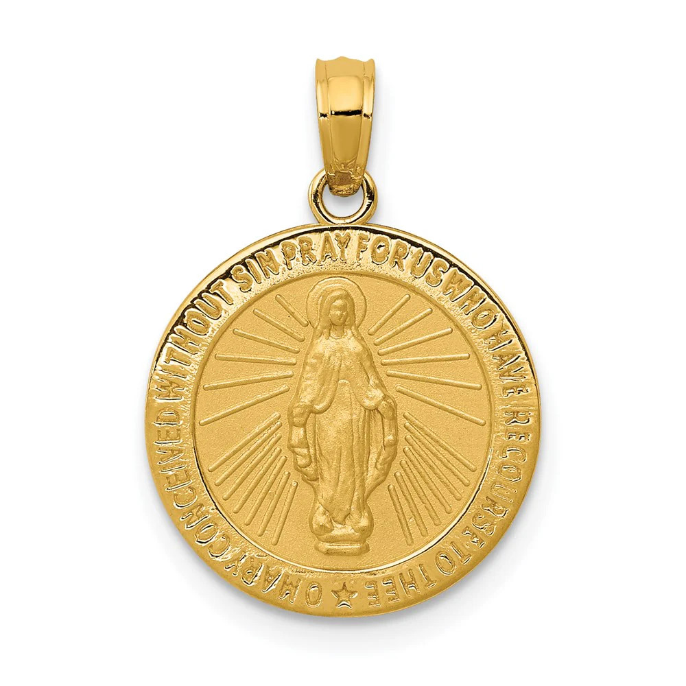 10K / 14K Yellow Gold Miraculous Medal Pendant