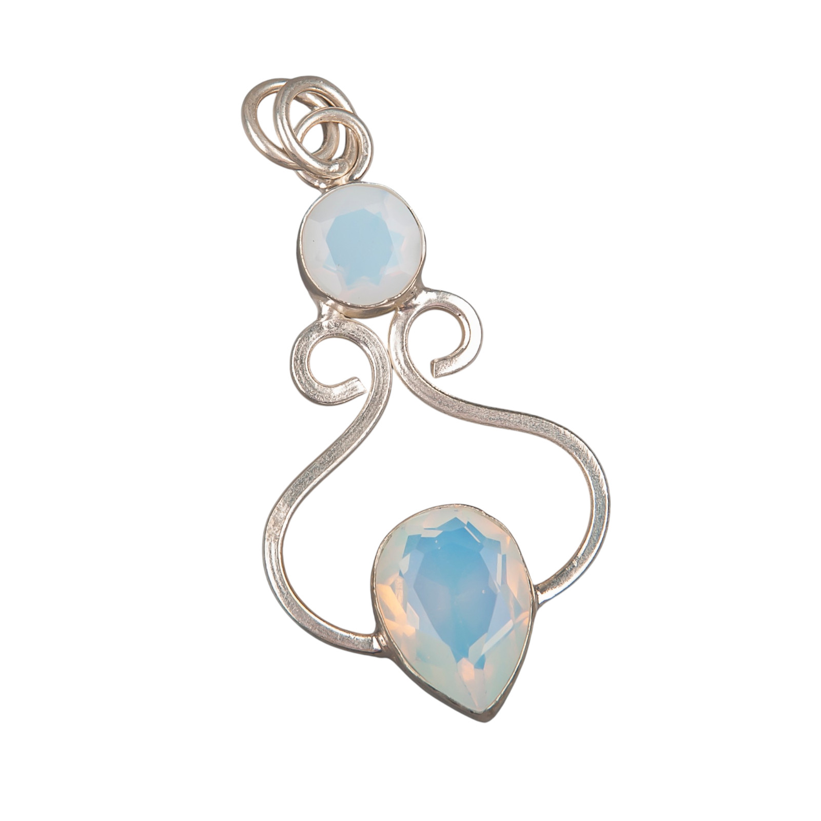 Milky Opal Gemstone 925 Sterling Silver Necklace Pendent 1.60″ Gift For Sister