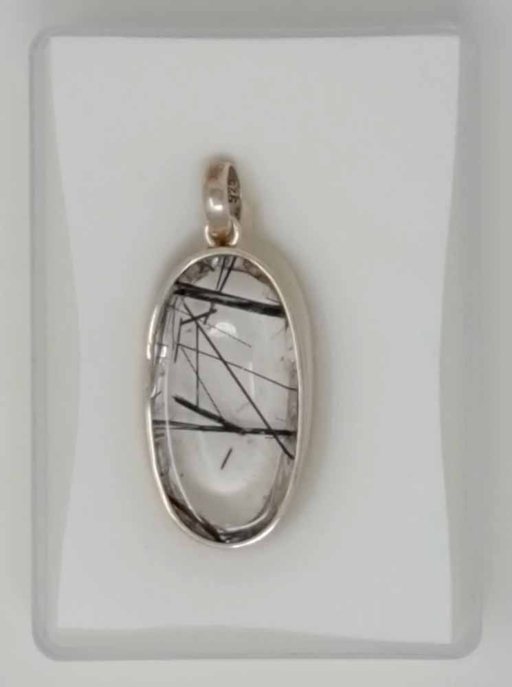Silver Pendant Gemstone Tourmaline Quartz 19.1g AA Quality Eye Clean 925 Silver