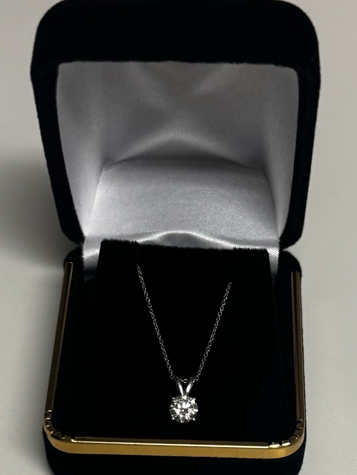 Diamond Pendant 20” Necklace 0.5ct F VS2 Round Brilliant 14k White Gold