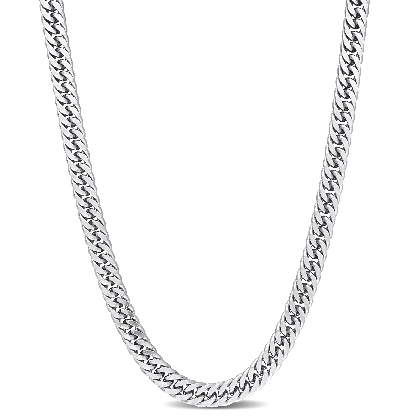 Amour Sterling Silver 5.5mm Double Curb Link Chain Necklace – 24 in.
