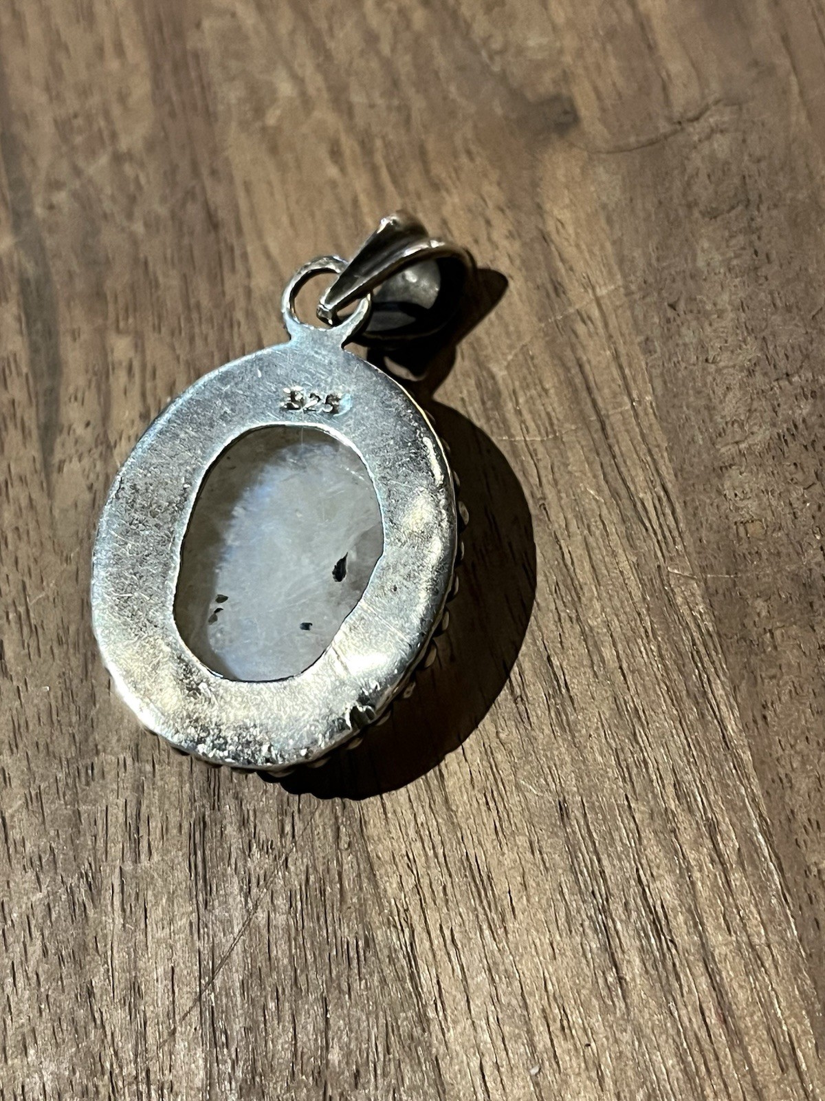 Rainbow Moonstone 925 Sterling Silver Pendant, June Alternative Birthstone