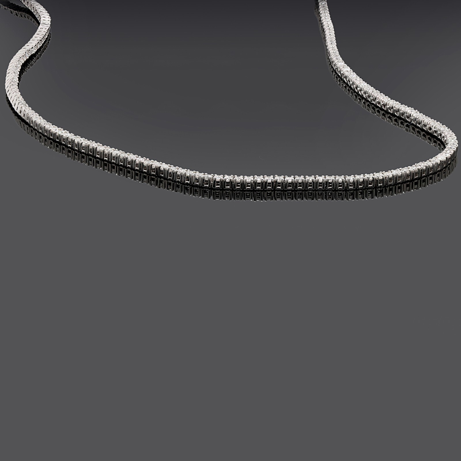4.50CT Certified Natural Diamond Tennis Necklace 14K White Gold 18″ Inch Women’s