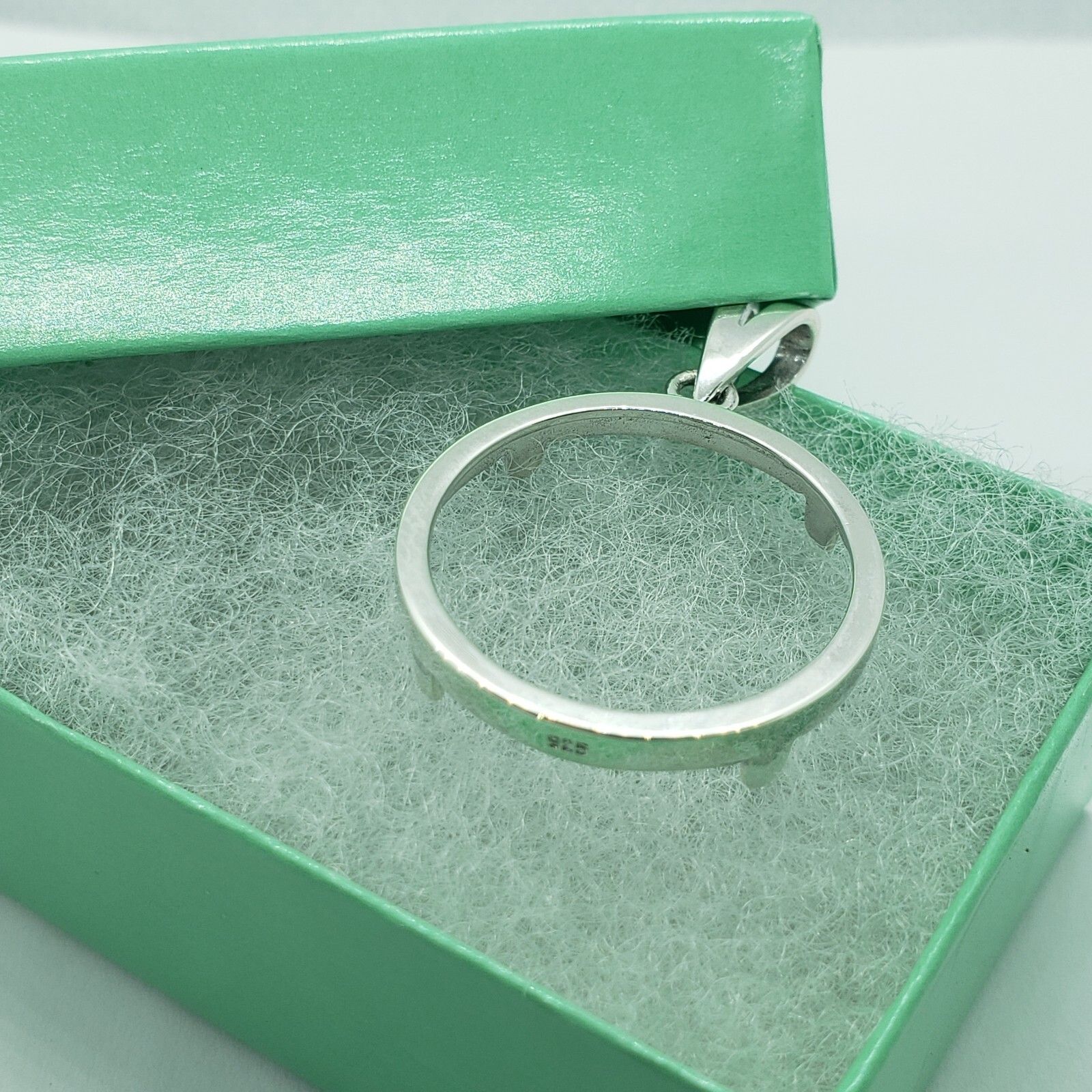 Sterling Silver Nickel Bezel 22 mm Coins Prong Back Square Edge 5 Cent No Coin