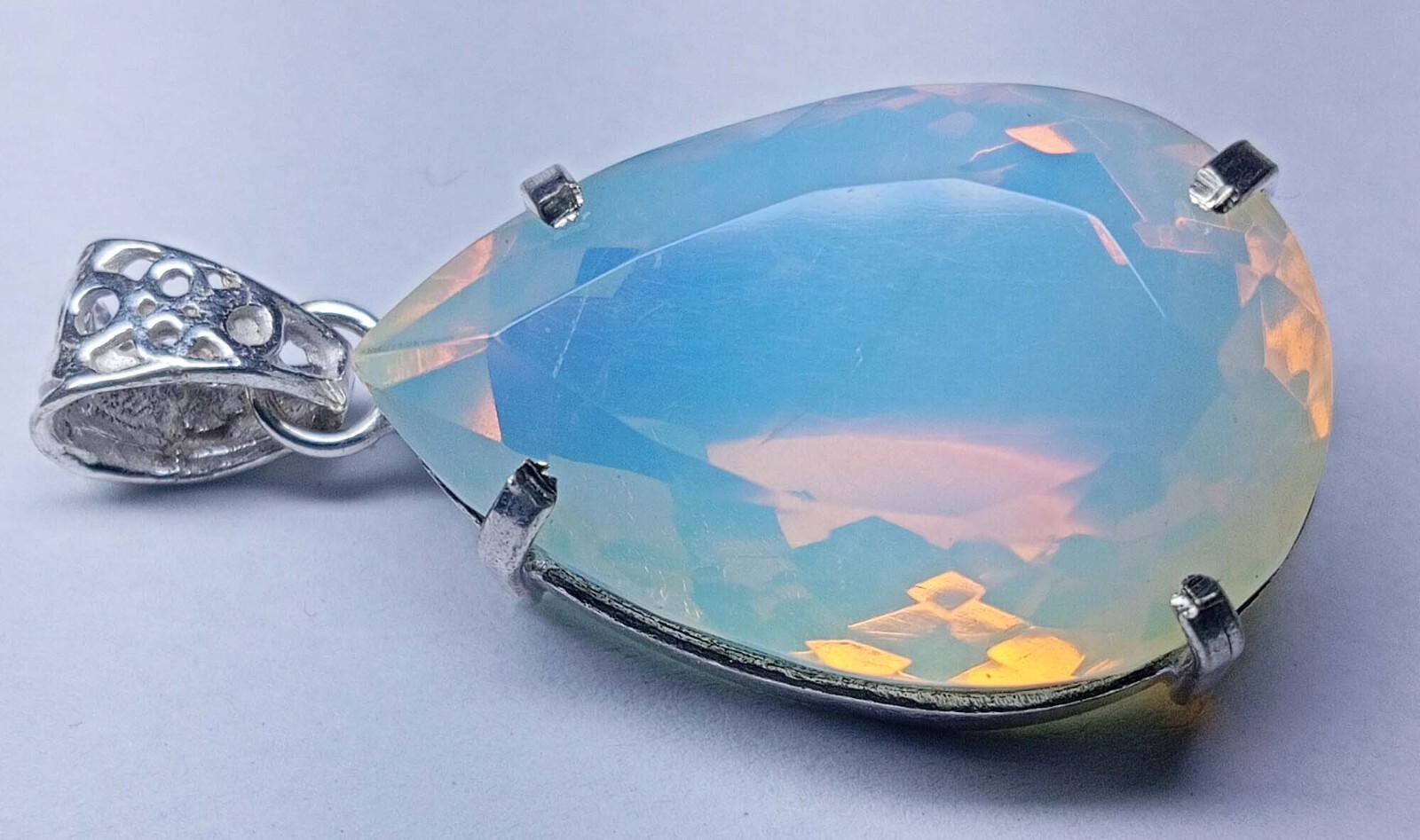 Pendant Locket Fire Opal Pear Cut 75-76 Ct Natural Gemstone EGL Certified