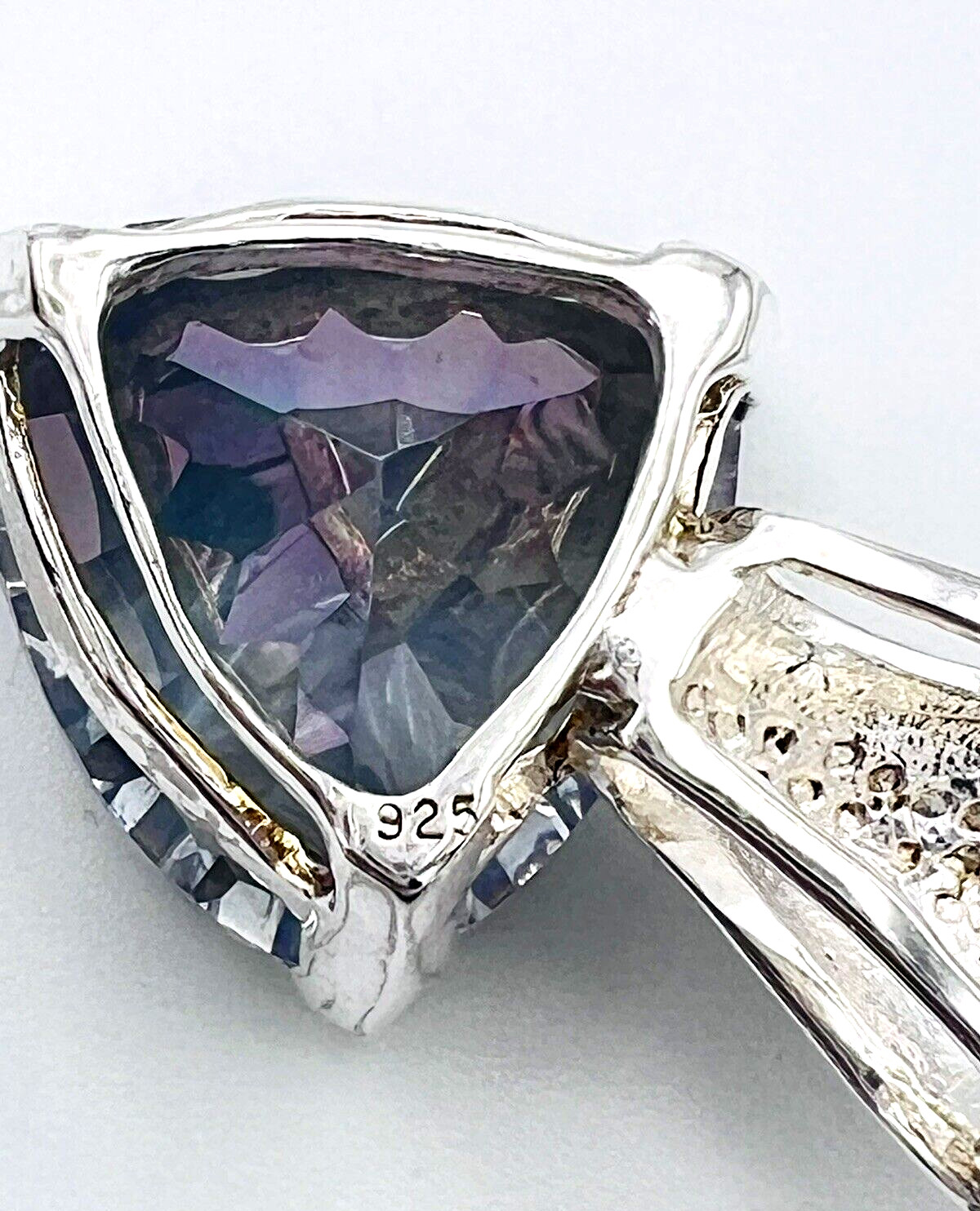 Sterling Silver 20mm x 20mm Trillion Cut Mystic Topaz Pendant