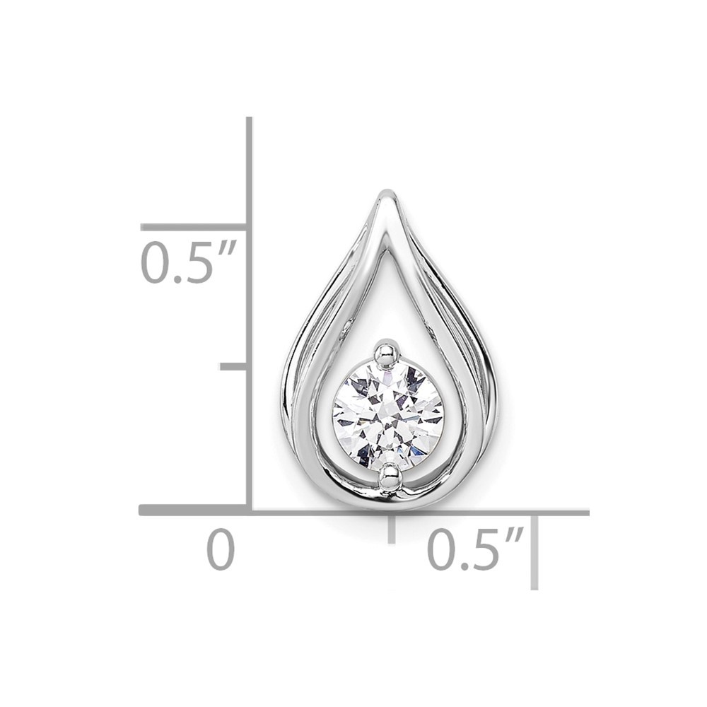14k White Gold 1/2 Ct Round Lab Grown Diamond VS/SI+ G+ Teardrop Fancy Pendant
