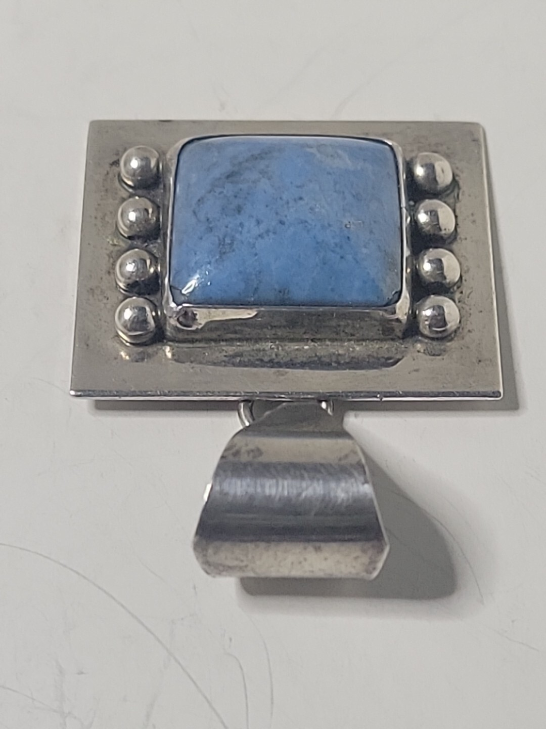 Navajo James Linkin Sodalite Sterling Silver Vintage Pendant 1-5/8 In 9.5 Grams