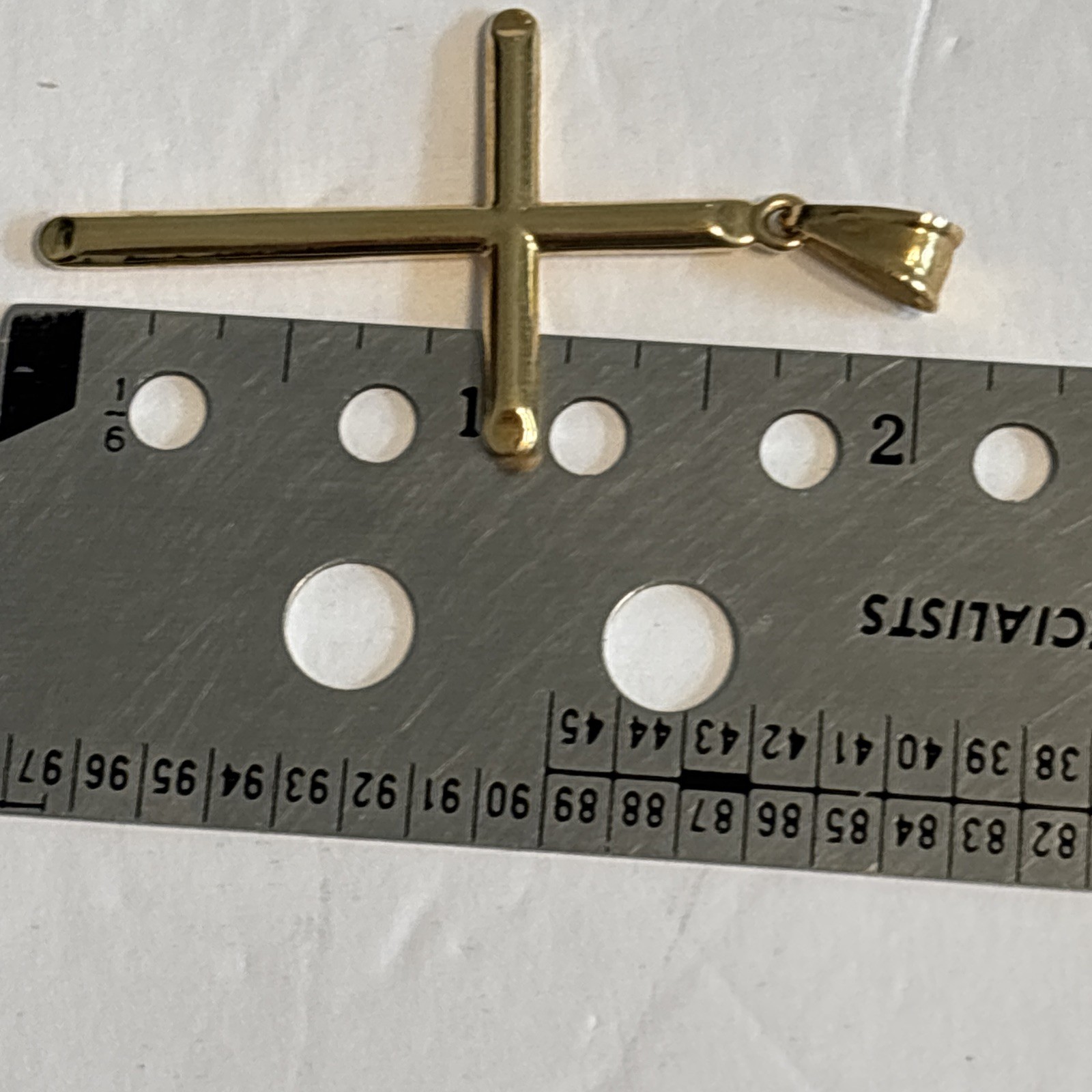 18K Real Gold Large Cross Pendant 1″ X 2″ 1.98 Grams