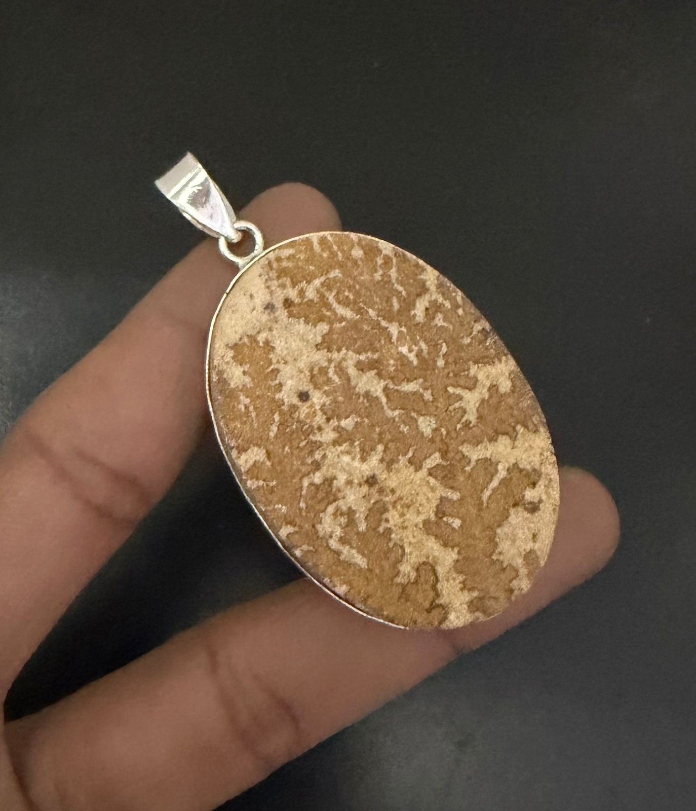 German Dendrite Gemstone 925 Sterling Silver Handmade Pendant Jewelry Gift For