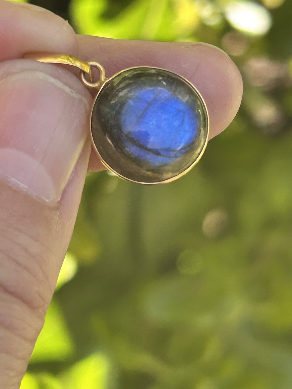 Beautiful Solid 18ct Gold Labradorite Pendant Necklace💙🪎
