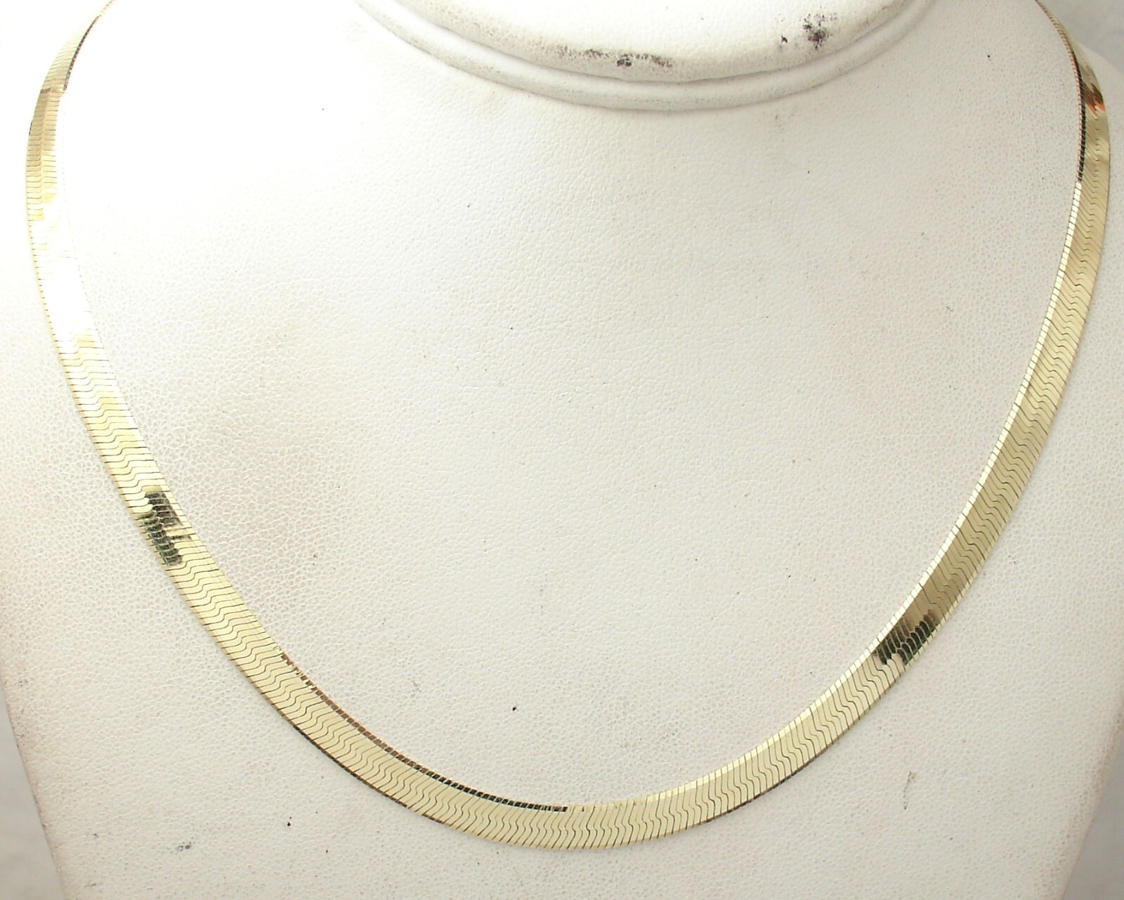 Reversible Herringbone Chain Necklace 14K Yellow Gold Plated Two-tone Silver