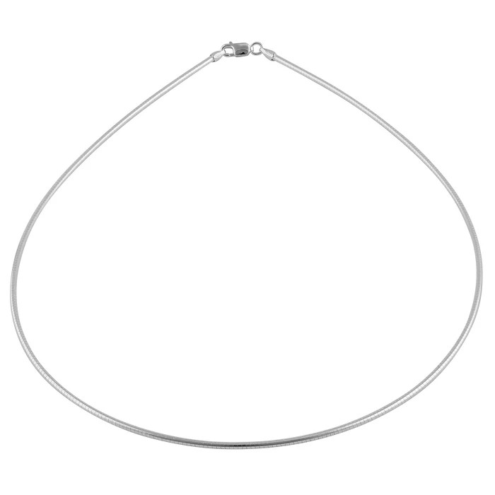 1.3mm 1.5mm Round Omega Chain 16,18,20 inch Sterling Silver 925 Italian Necklace