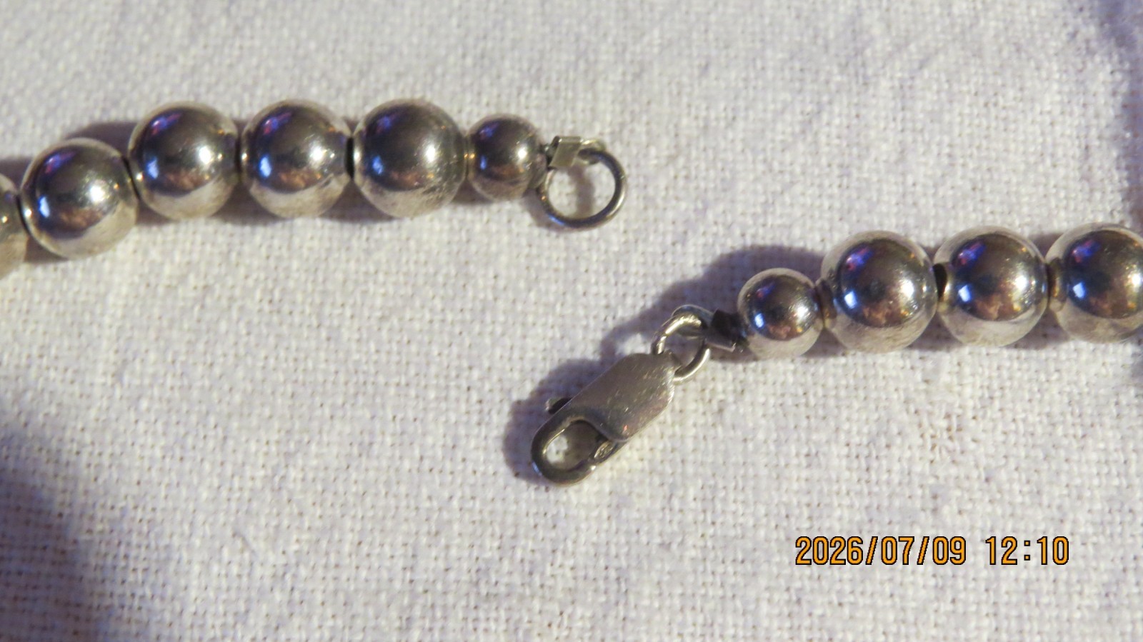 Vtg Navajo Pearls Sterling Silver Ball Bead Necklace 16″ Choker 925 Strand 22.4g