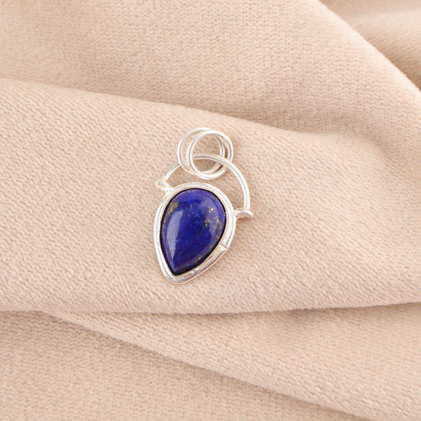 925 Silver Lapis Lazuli Gemstone Jewelry Handmade Pendant 1.01″For Birthday Gift