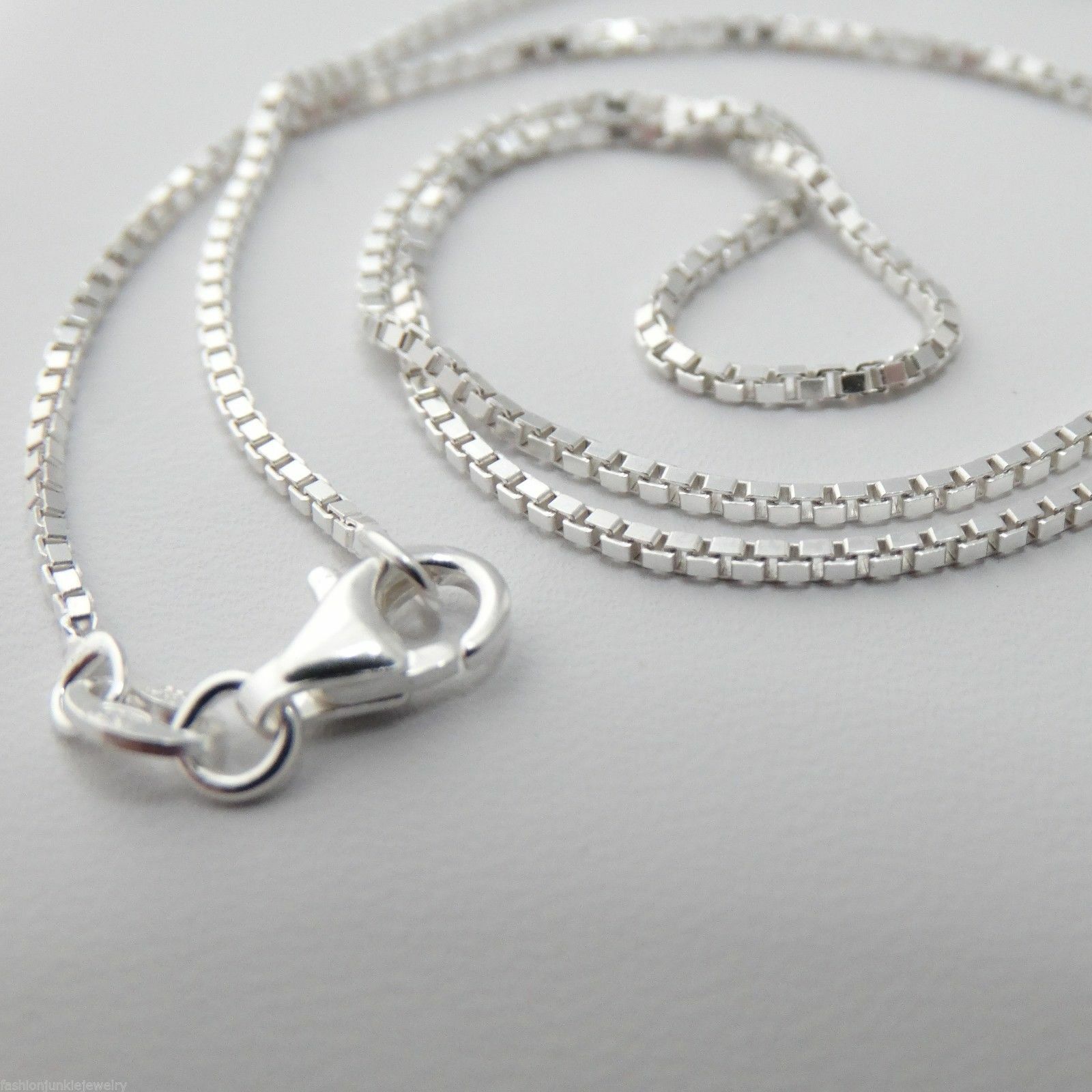 1.2mm Box Chain Necklace – 925 Sterling Silver – Italy 16″, 18″, 20″, 22″, 24″