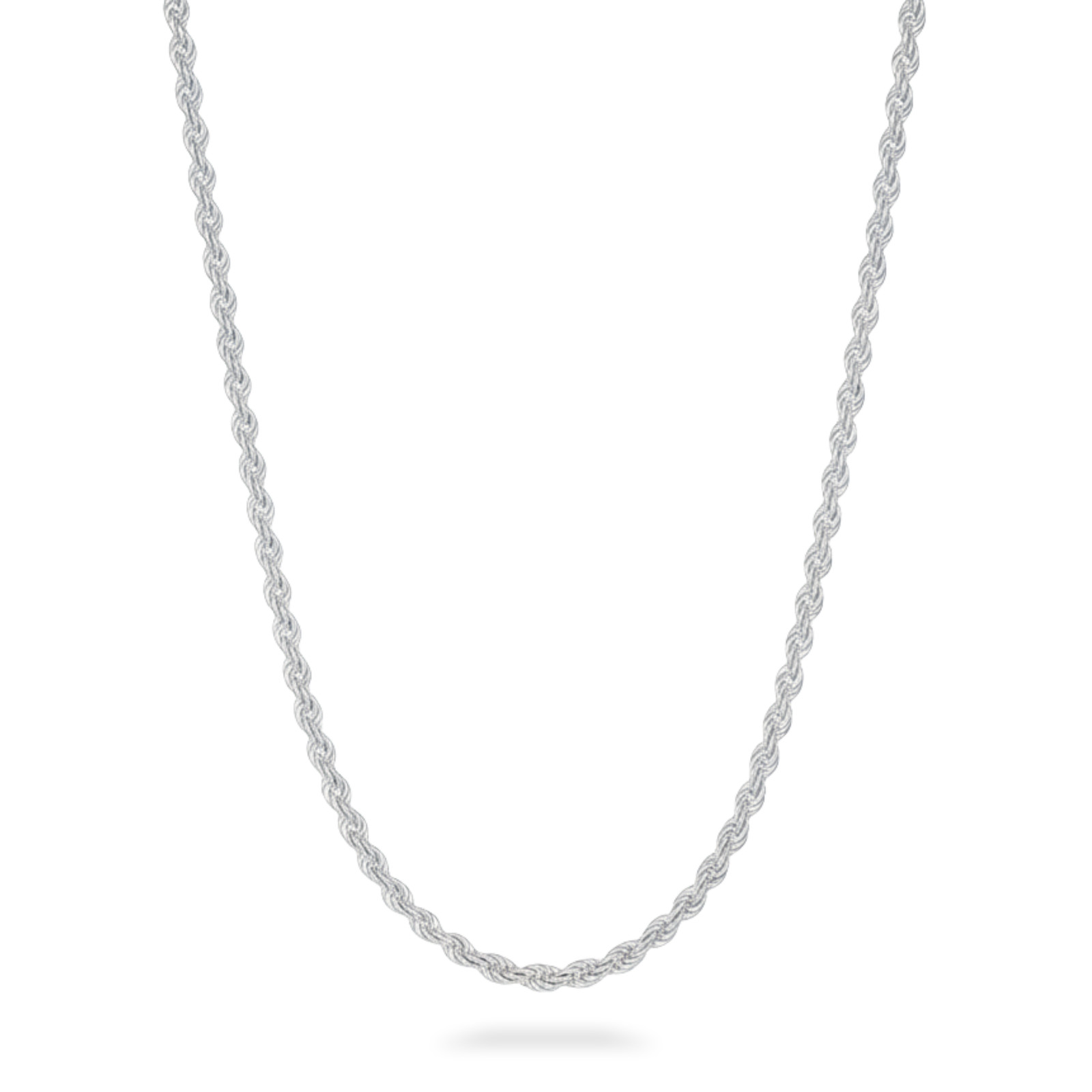 Classic Rope Chain Real Solid 925 Sterling Silver 4mm 18″ – 26″ Necklace ITALY