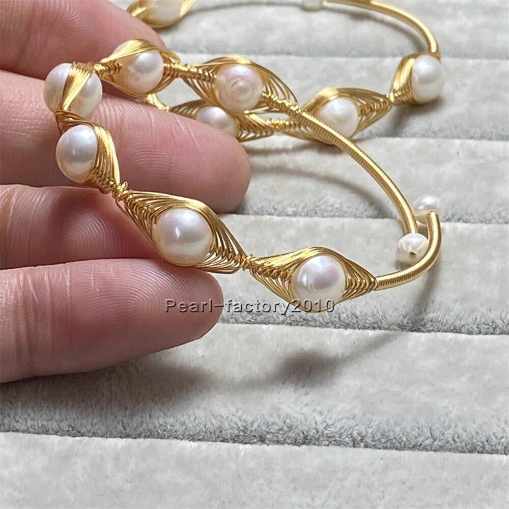 AAA Akoya Real Natural White Pearl Bracelet 14k Gold 7.5-8″