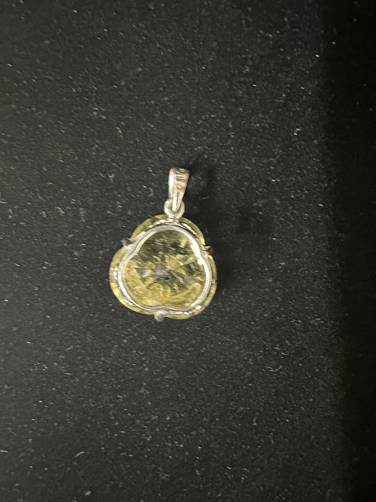 Sterling Silver 925 Yellow Zircon Crystal Asymmetrical Pendant Signed 7.4gr
