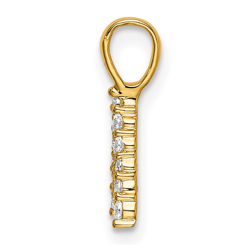 0.14Ct Lab Grown Diamond Letter A Initial Pendant 14K Yellow Gold (VS/SI, GH)