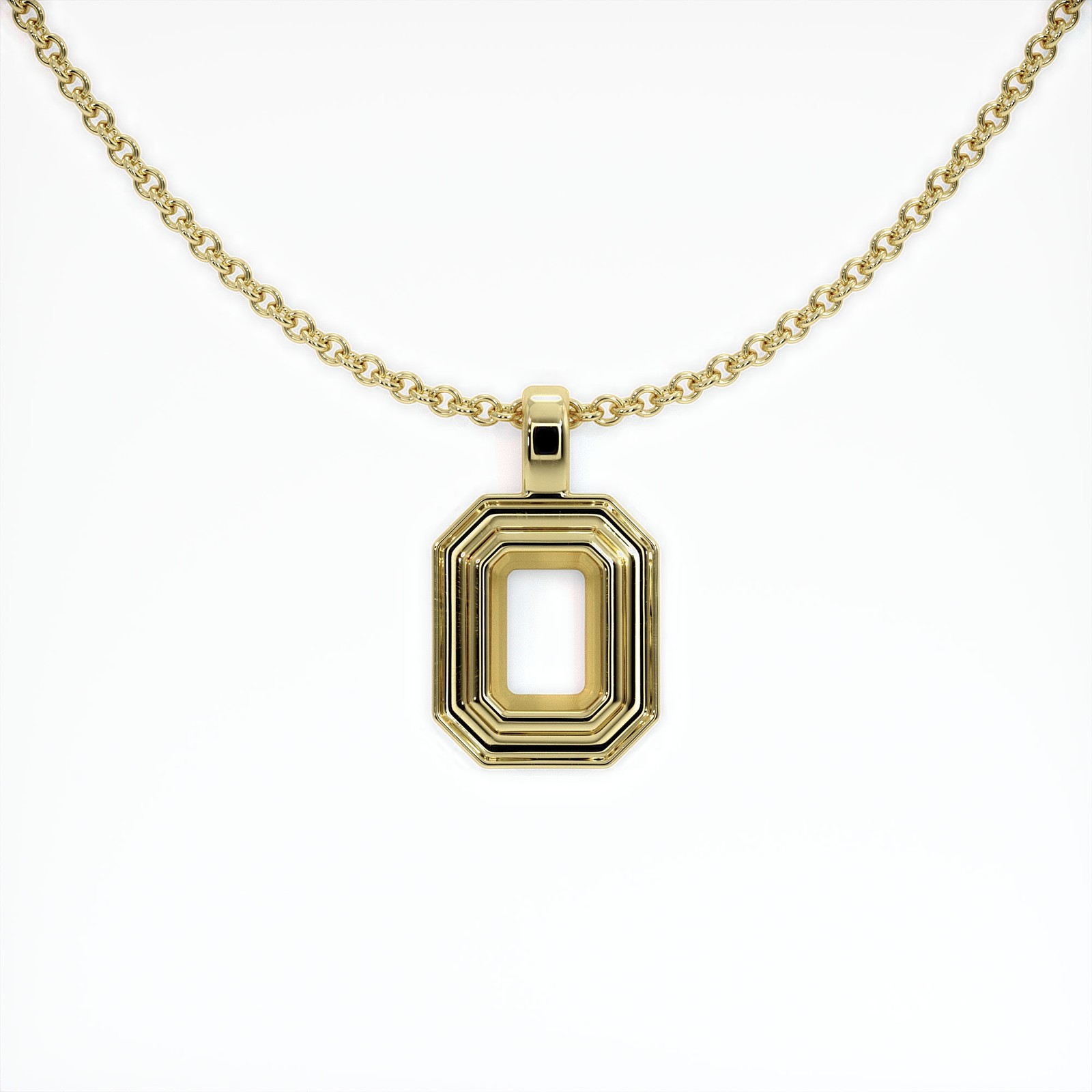 Burma (Myanmar) Emerald Cut Red Ruby 18K Yellow Gold Pendant 0.52CT