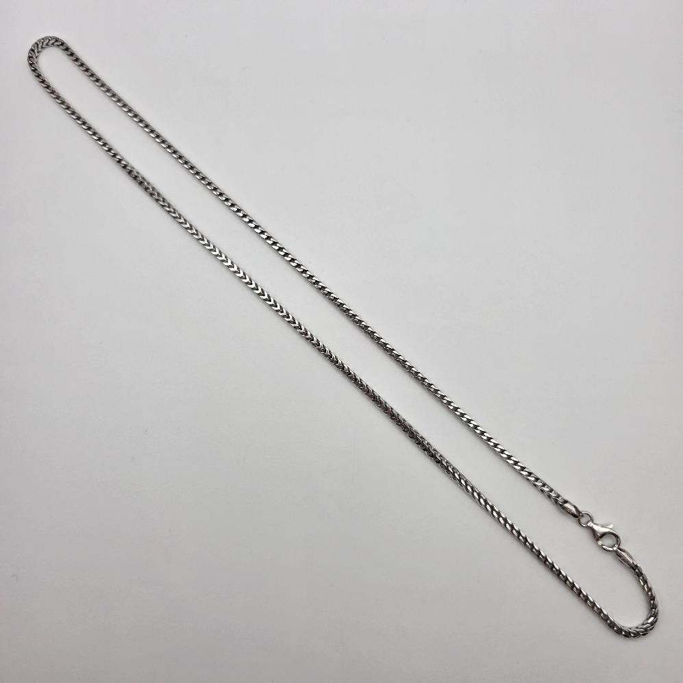 20″ Long 925 Sterling Silver 2.3mm Thick Franco Link Box Chain Necklace ITALY