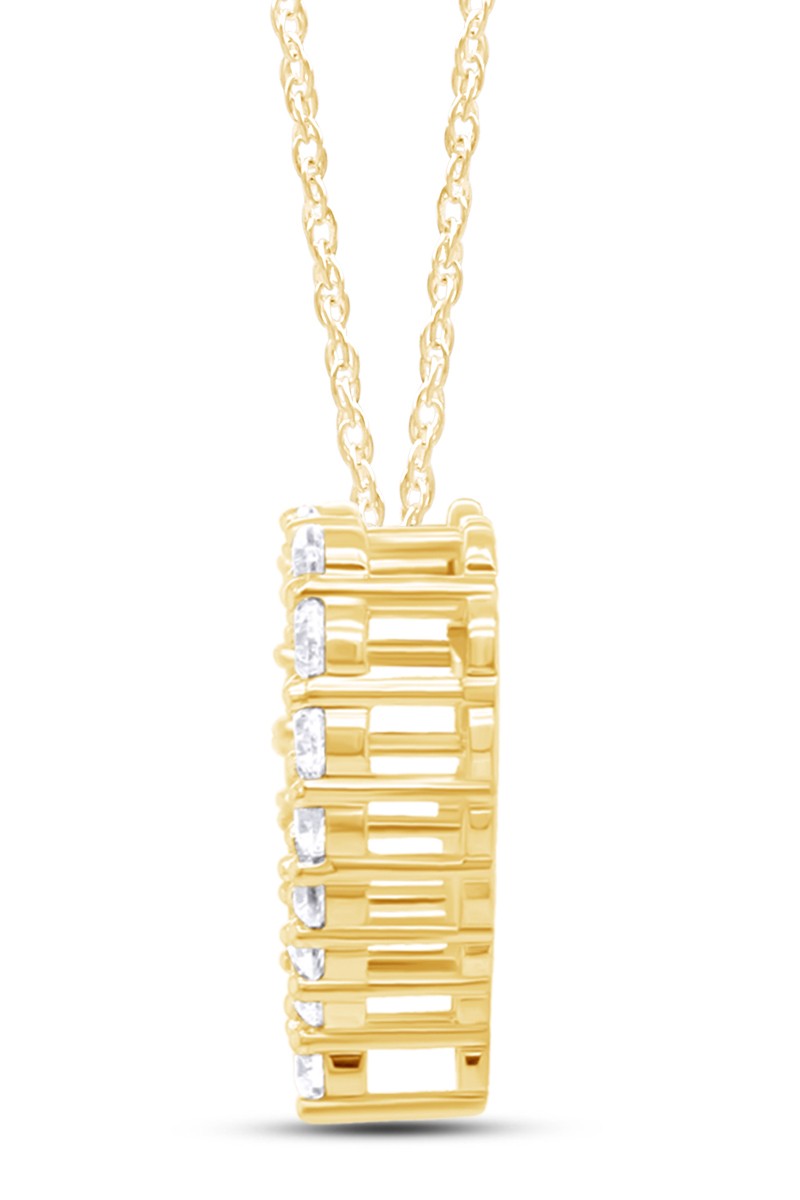 1.40 Ct Heart Pendant Lab Grown Diamond Necklace 14K Yellow Gold G-H VS-SI