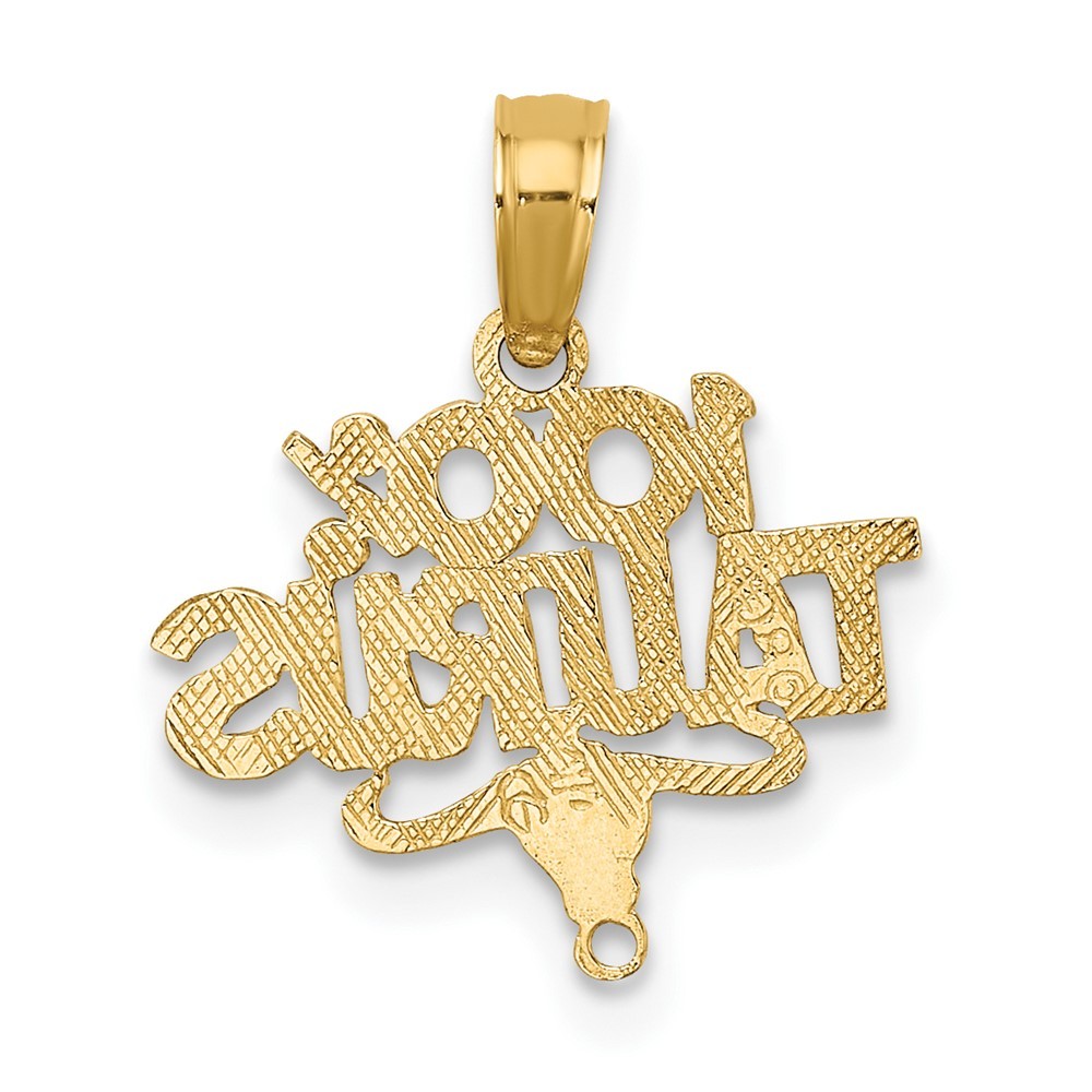 10K Yellow Gold 100% TAURUS Zodiac Shape Fancy Charm Pendant L-15.65mm, W-14.8mm