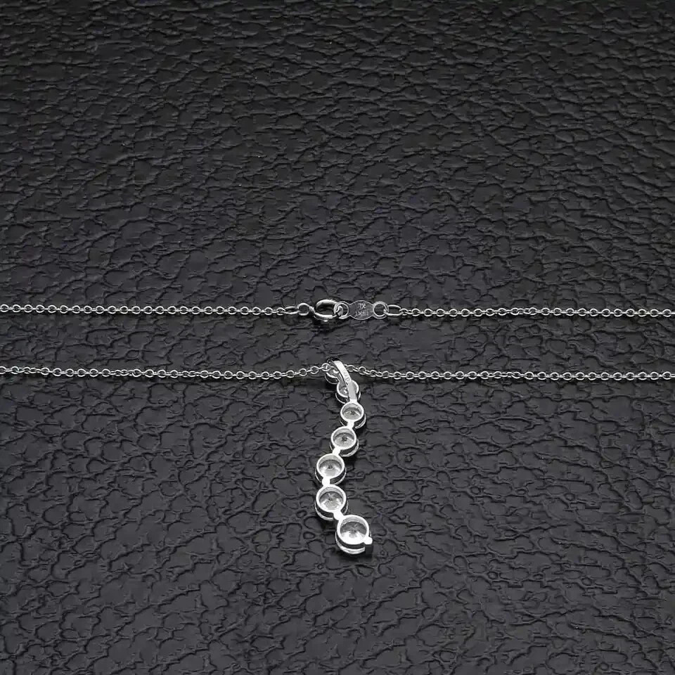 2.50ct Round Created Diamond Pendant 14k White Gold Plated 18″ Chain Necklace