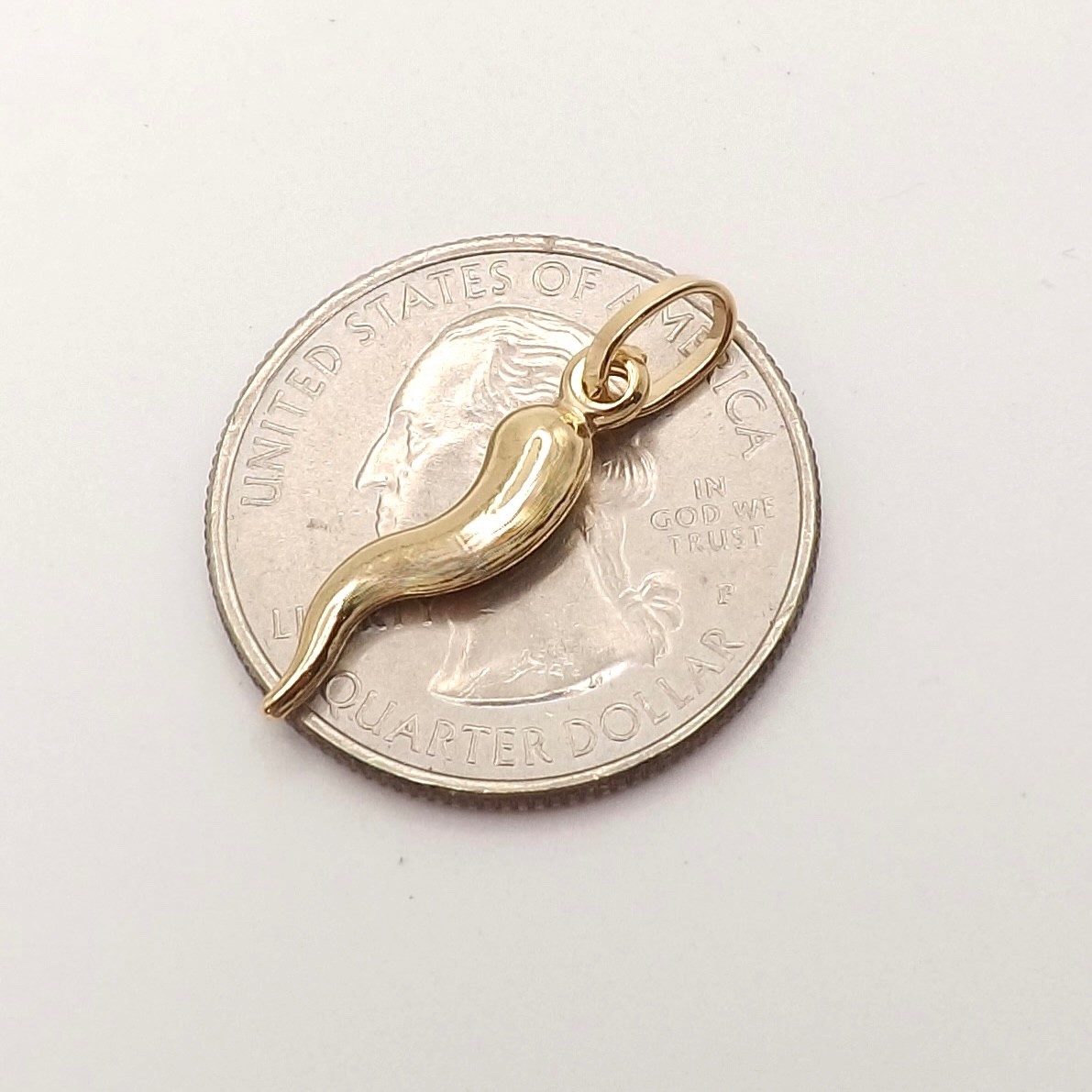 Solid 18k Gold Corno Italian Horn Cornicello Charm Pendant Italy 750 New