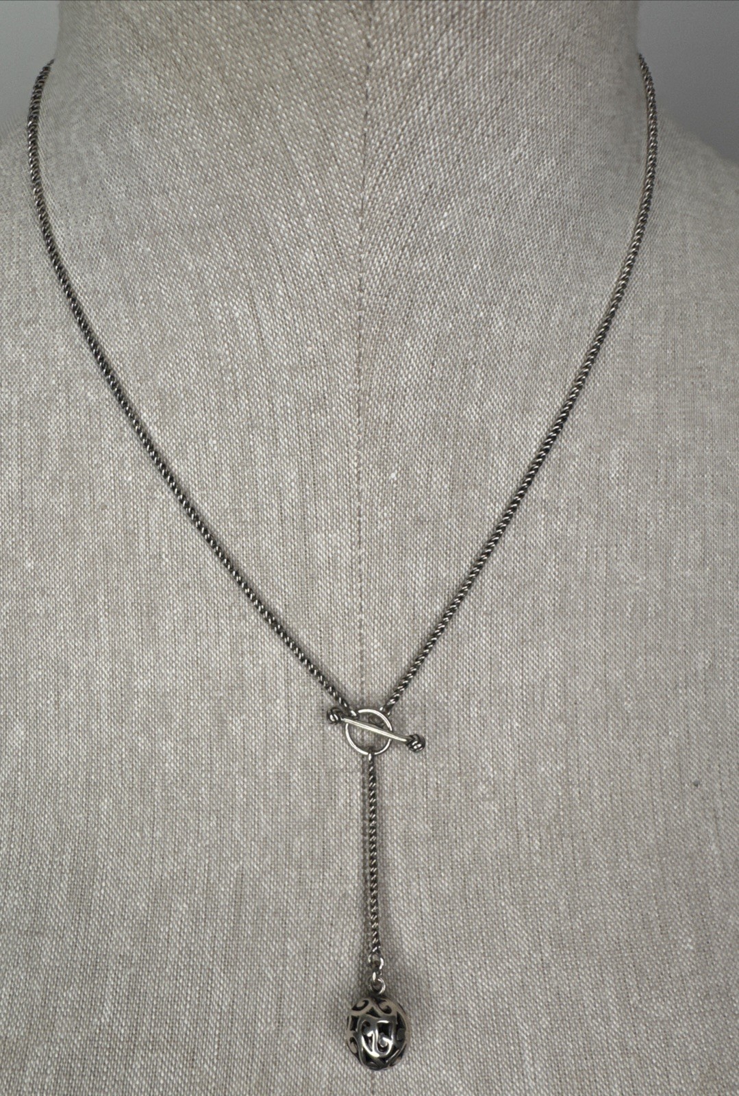 SILPADA N1619 925 Sterling Silver Simple Delight Filigree Ball Toggle Necklace