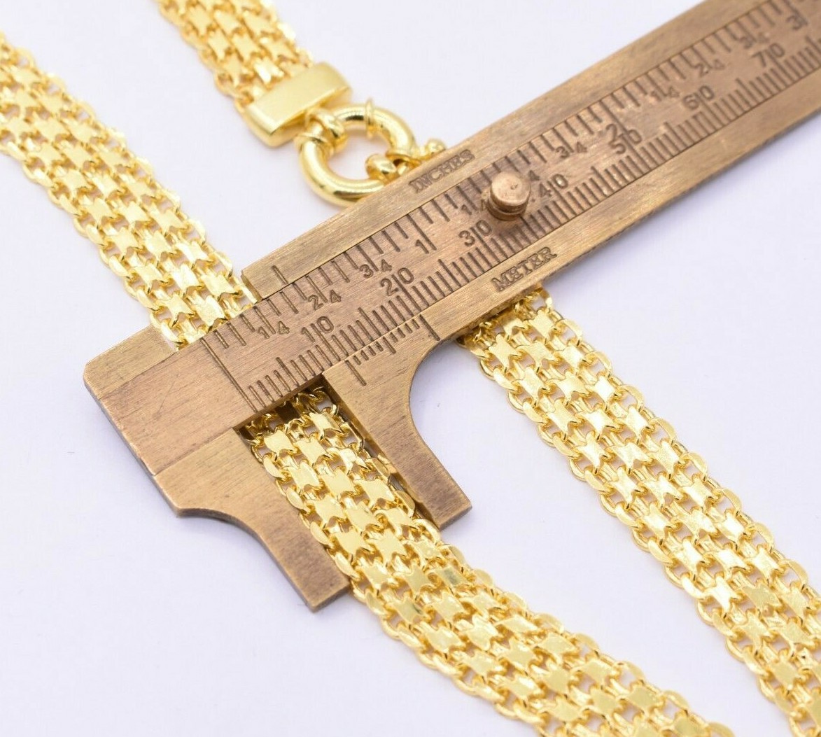 10mm Diamond-Cut Bismark Chain Necklace 14K Yellow Gold-Plated Silver 925 ITALY
