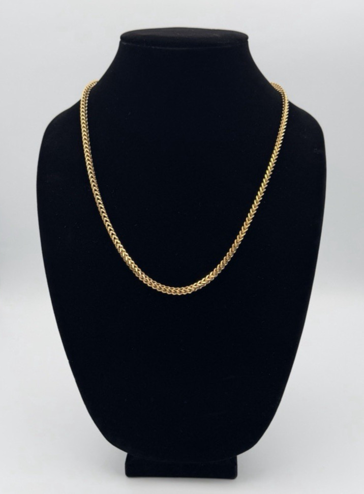 18k Yellow Gold Filled 22″ Franco Box Link Chain 4mm New