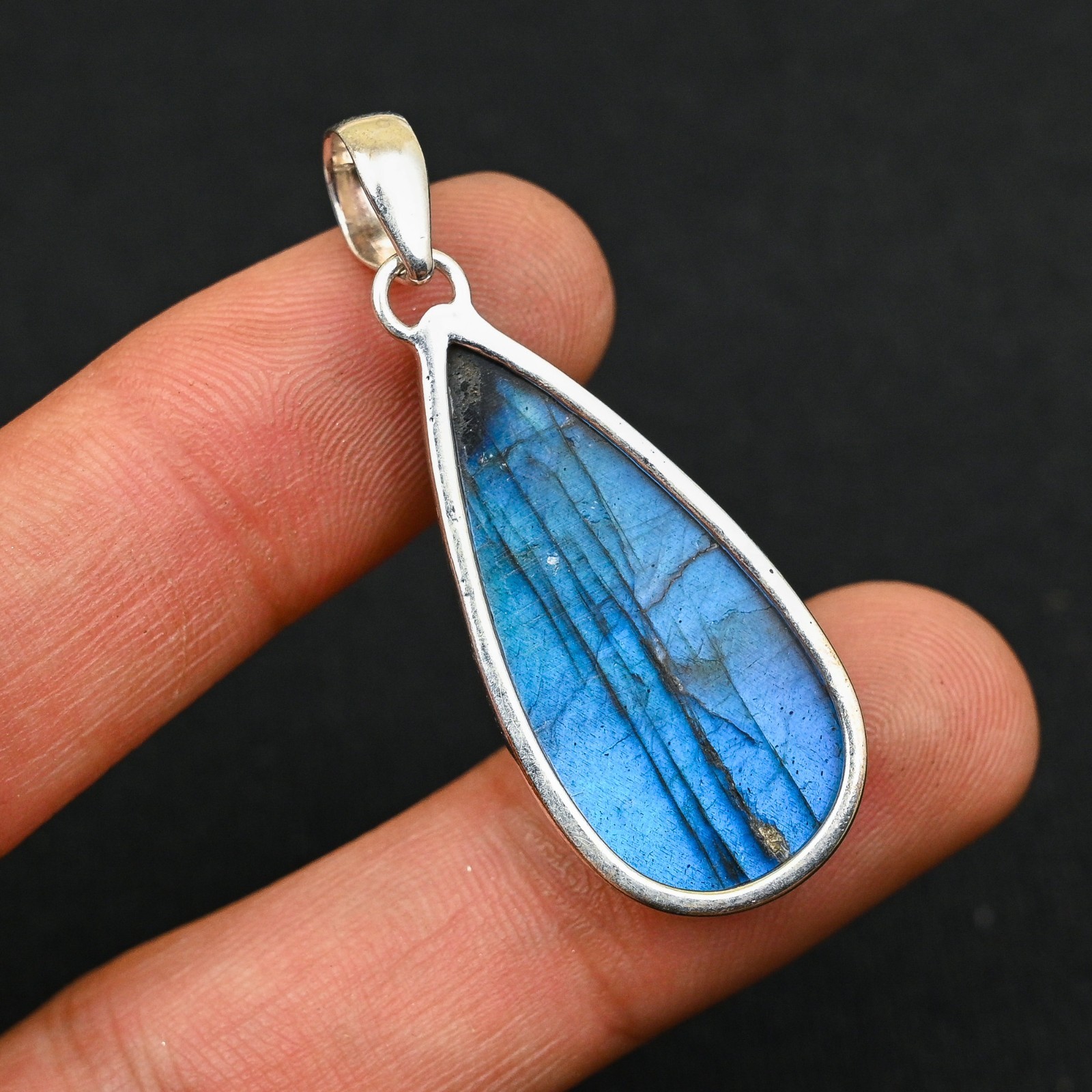 Labradorite Gemstone 925 Sterling Silver Handmade Pendant Jewelry Gift For Wife
