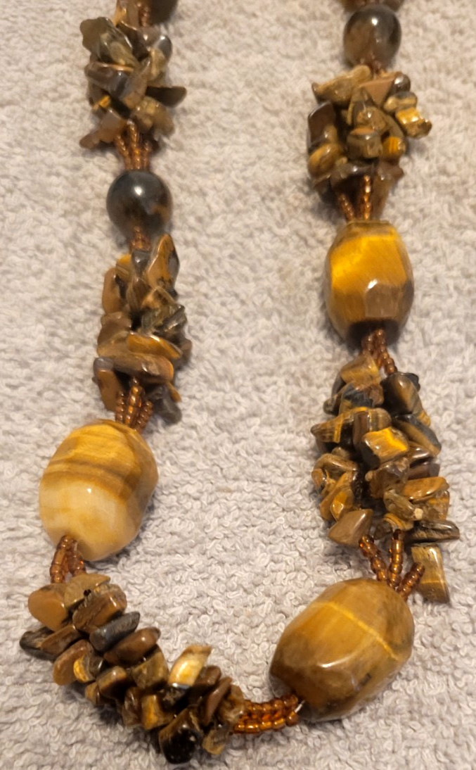 Tiger’s Eye, 21″ Necklace and Earring Set – Beautiful!!!