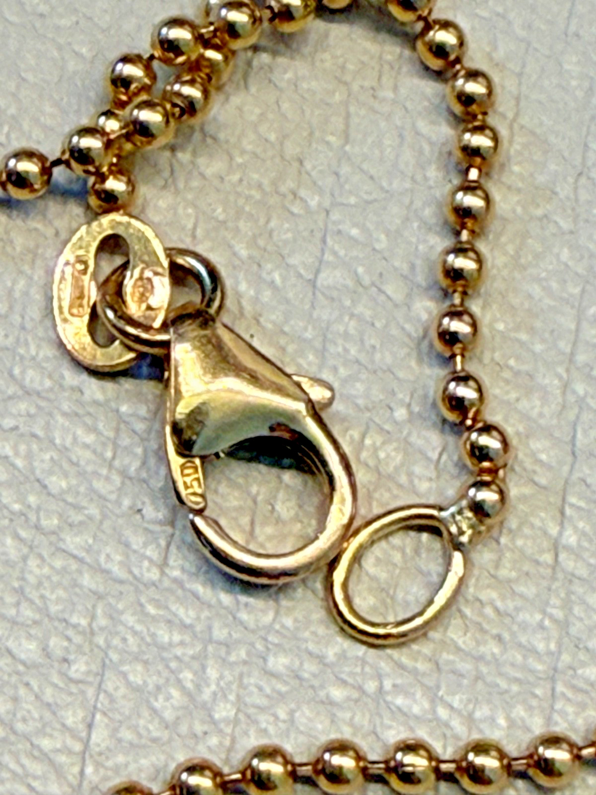 UnoAErre 18K Yellow Gold Ball Chain Necklace 15.25” 3.89g 750 Italy 1.5mm