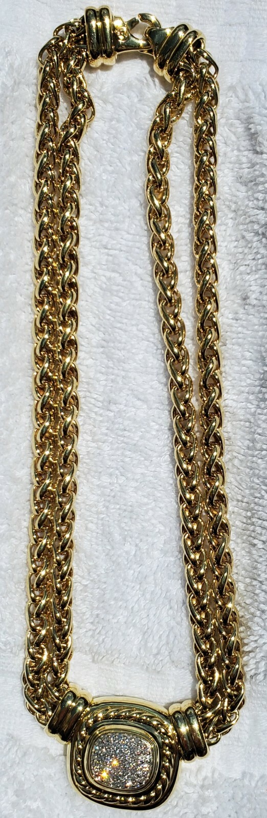 David Yurman Men/Women Gigantic XL Heavy 18k Gold Diamond Necklace