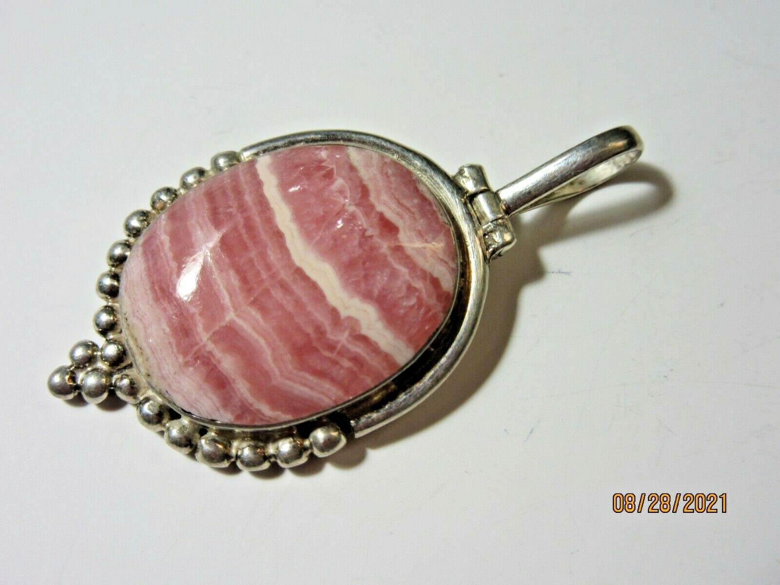Natural Rhodochrosite 925 Sterling Silver Pendant Jewelry US seller RSP-6