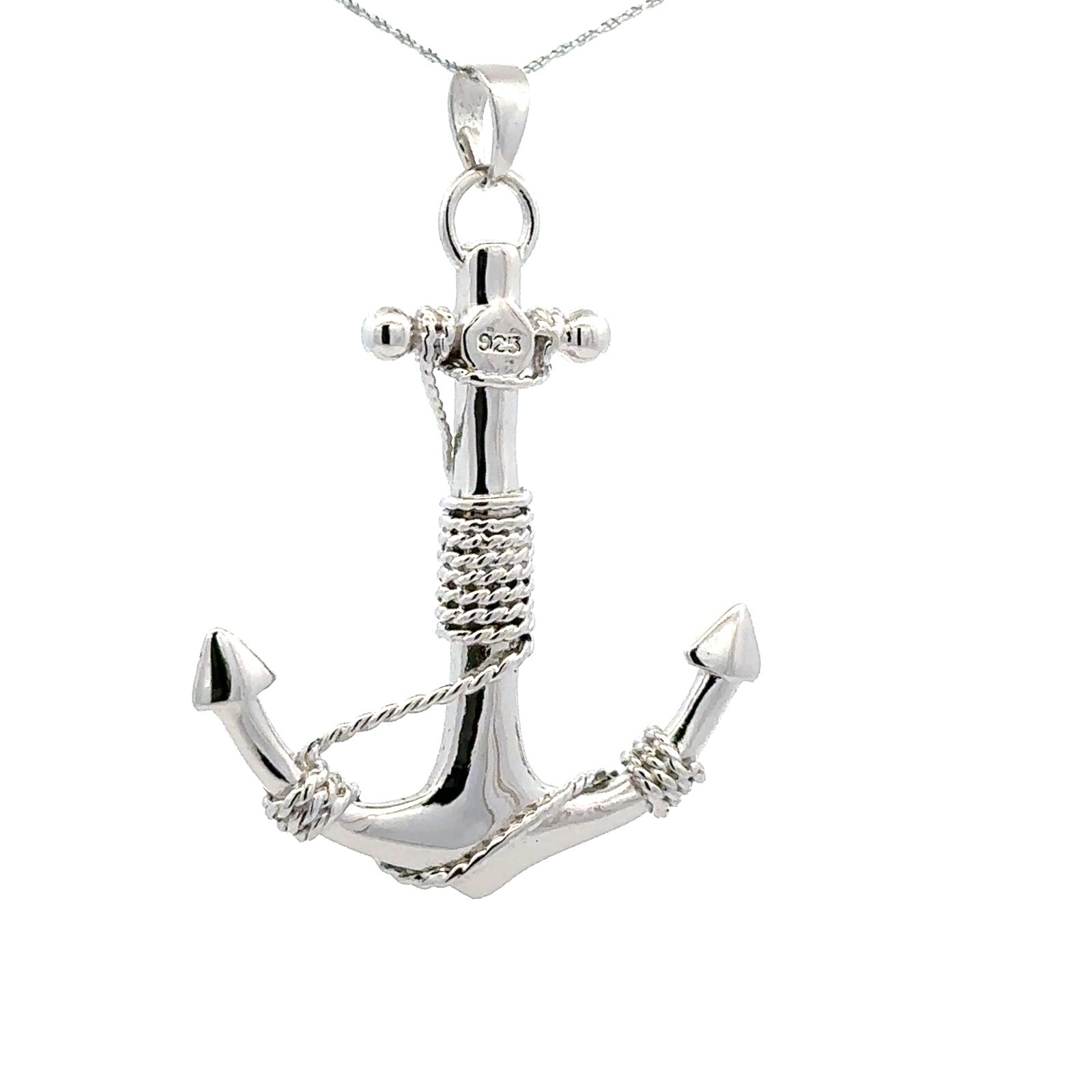 Sterling Silver Anchor Pendant-Large-( 1 1/2 x 1 3/4 Inch) Solid .925