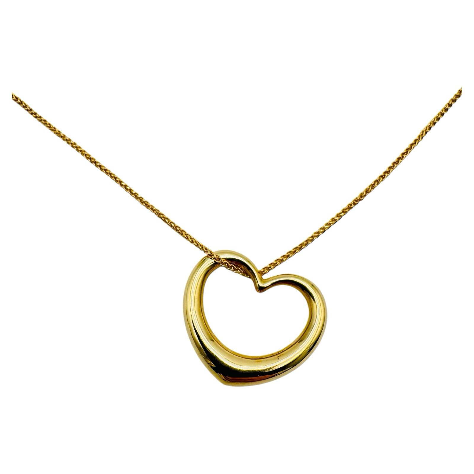 Milros Italian 14K Yellow Gold Heart Pendant Necklace 16” Long 3.4 grams
