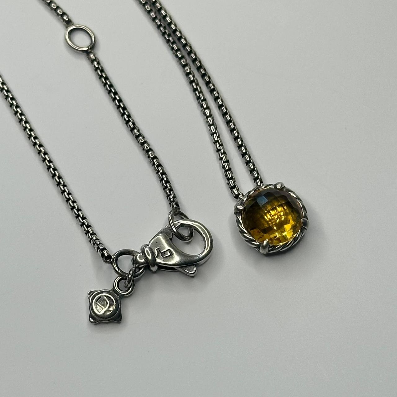Authentic david yurman citrine and sterling silver women’s pendant necklace