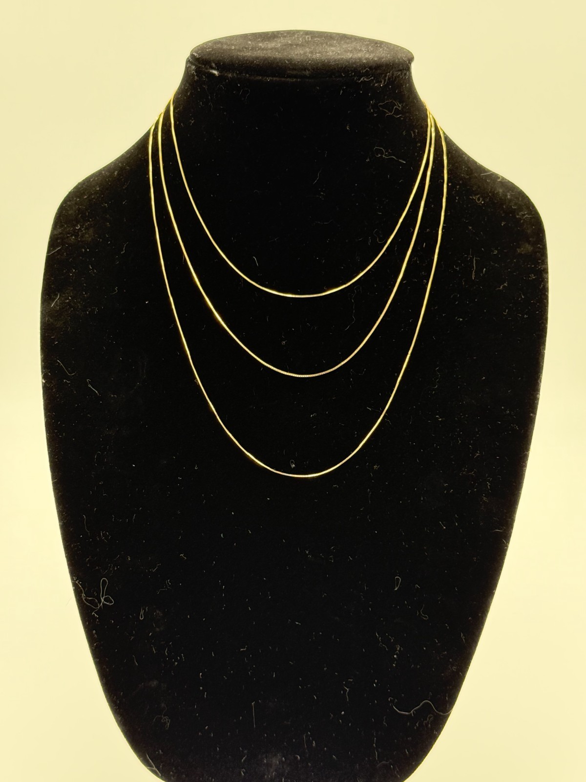14K Yellow Gold Solid Box Chain Necklace Spring Ring Clasp 1 mm wide 16″,18″,21″