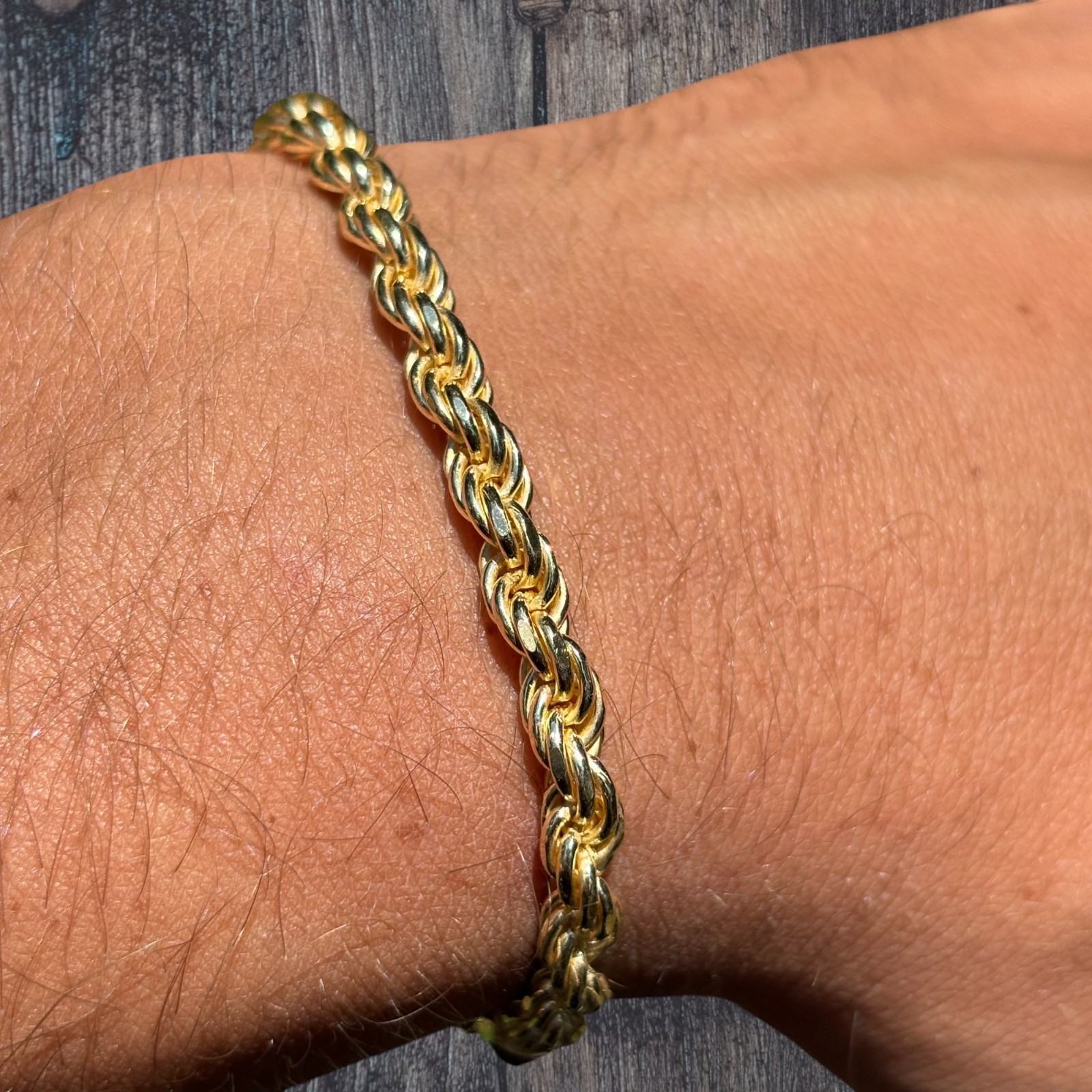 5mm Diamond Cut Rope Bracelet – Solid 925 Sterling Silver Or 14k Gold Vermeil