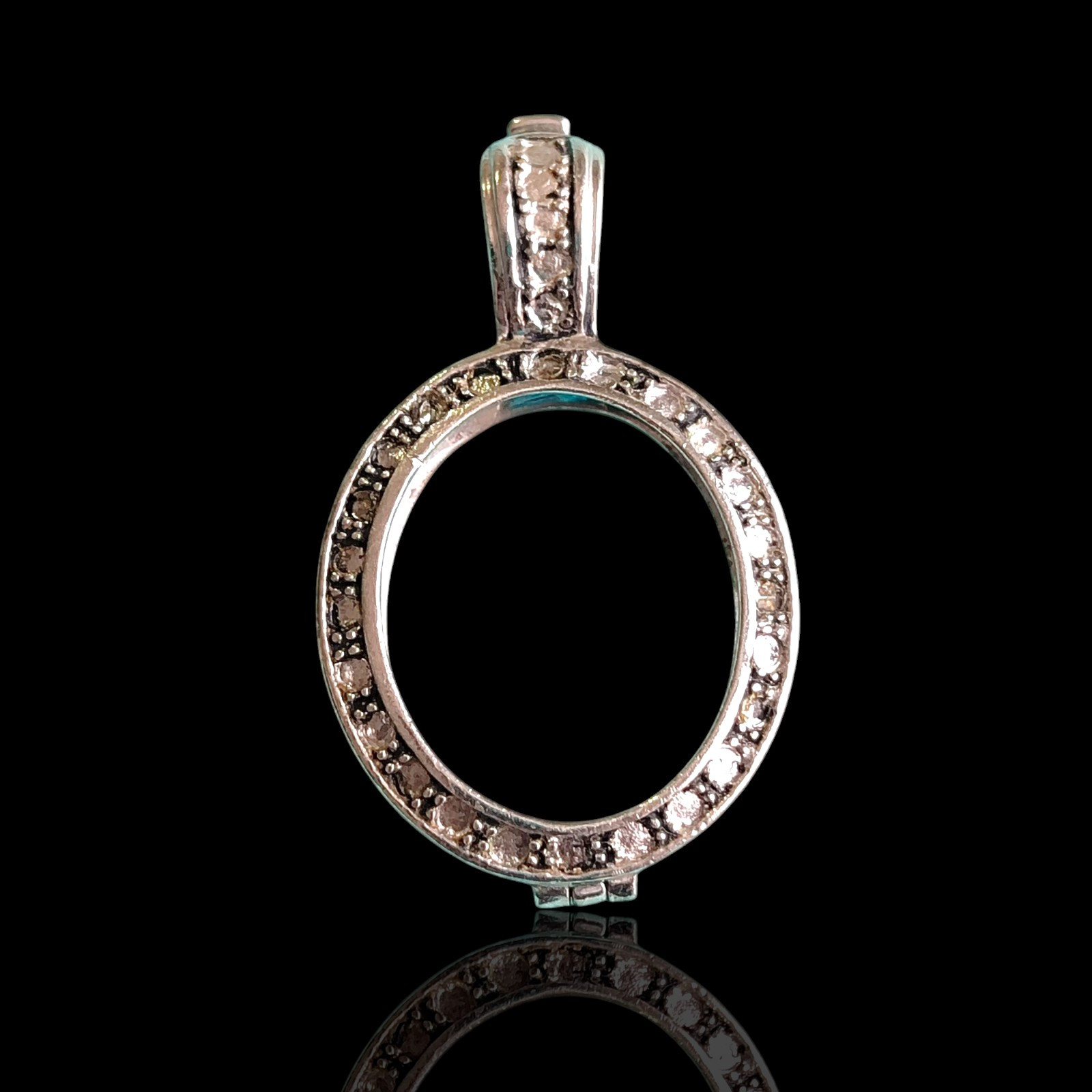 Sterling Silver 925 Bezel Locket Oval Pendant Setting