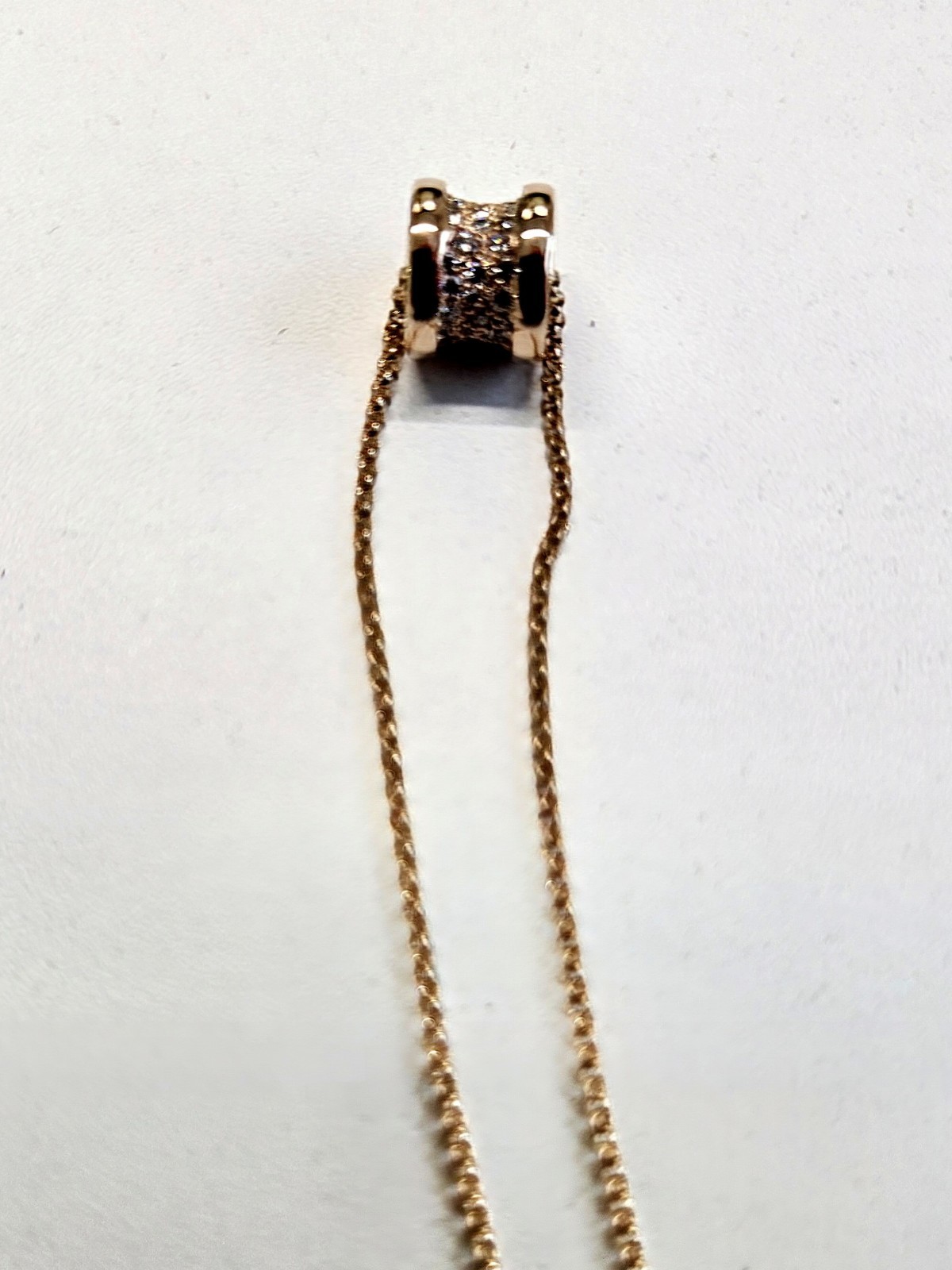 Bvlgari B.zero1 18KT Necklace With Gold Pendant Set With Pavé Diamonds