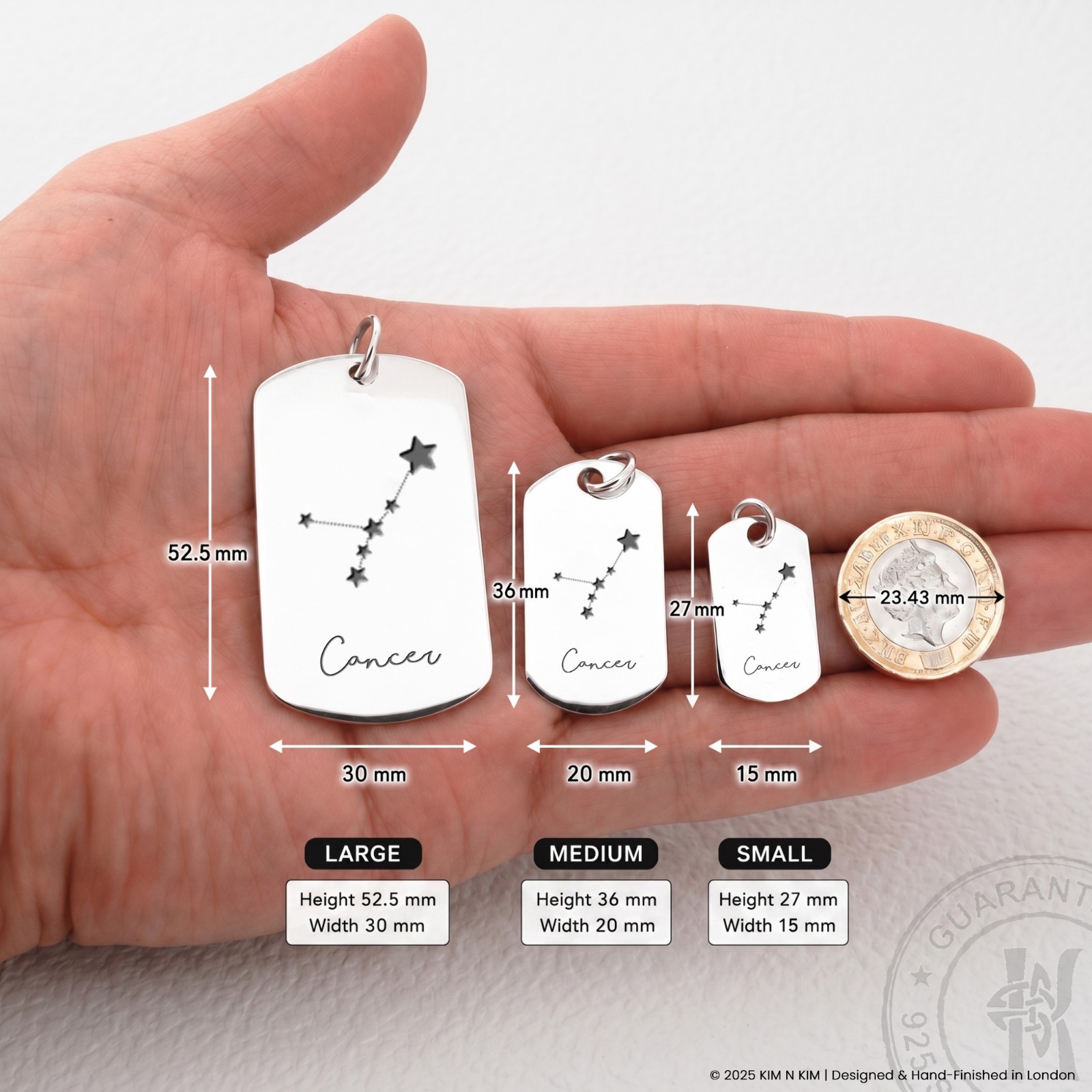 Cancer Necklace for Him – Personalised Sterling Silver Gift for June & July