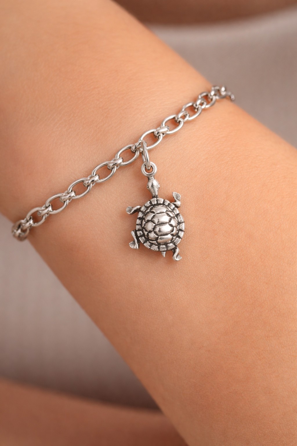 Small 925 Sterling Silver Turtle Charm Pendant