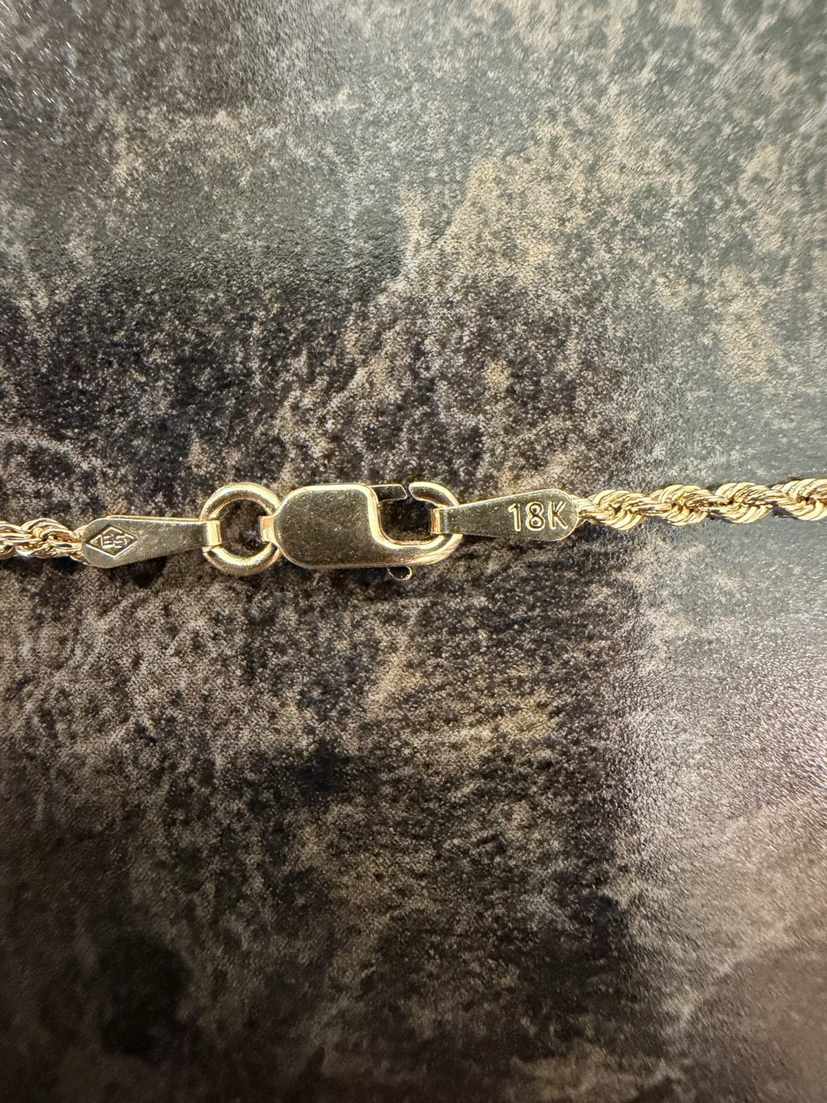 New Beautiful 18k Gold 18”, 1.6mm Diamond Cut Rope Chain, Not Plated, Not Filled